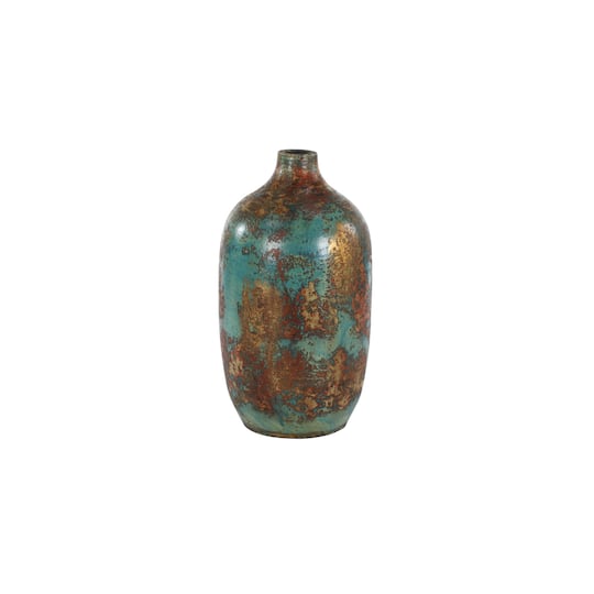 16" Blue Ceramic Rustic Vase